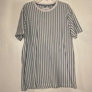 Mens Denim & Flower Striped Shirt NWOT Size Medium